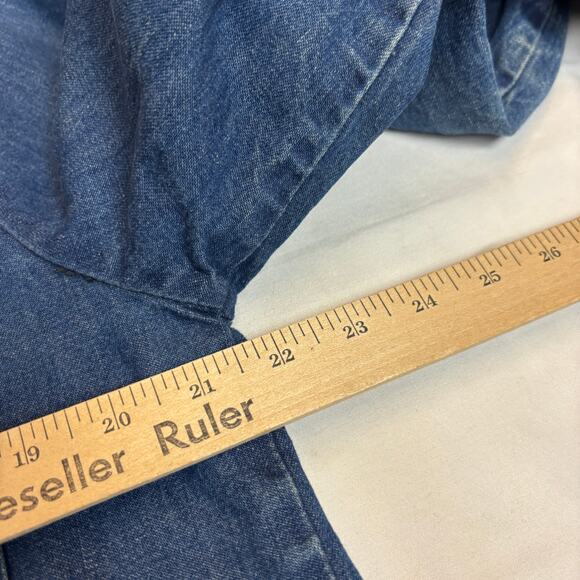 Vintage 80 Denim Chore Coat Men's Medium Workwear Utility Barn Jacket - Picture 6 of 12